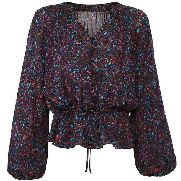 Parker Rosaline Multi-Color Floral
Peplum Blouse - Picture 1 of 8